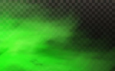 Foto op Canvas Green stink bad smell, smoke or poison gases,chemical toxic vapour.Vector realistic set of stench breath or sweat odor isolated on transparent checkered background.  © gala