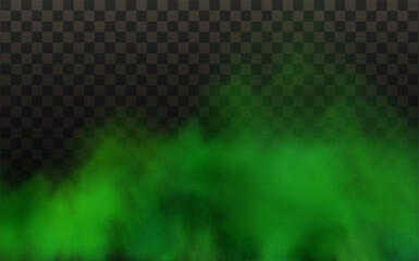 Green stink bad smell, smoke or poison gases,chemical toxic vapour.Vector realistic set of stench breath or sweat odor isolated on transparent checkered background.
 - obrazy, fototapety, plakaty