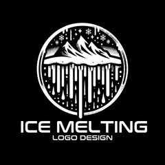 Ice Melting Vector Logo Design