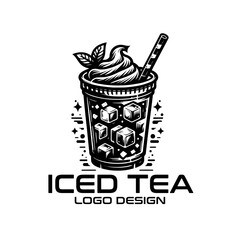 Iced Tea Vector Logo Design