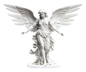 Fototapeta premium PNG Greek sculpture angel statue white white background