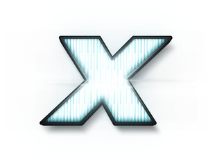 X roman numeral in car headlamp style 3d illustration text effect on transparent background