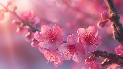Spring Cherry Blossom Background,春の桜の背景,Generative AI - obrazy, fototapety, plakaty
