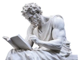 PNG  Greek sculpture reading statue art representation