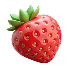 Strawberry isolated on white background. realistic 3d illustration