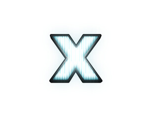 X roman numeral in car headlamp style 3d illustration text effect on transparent background