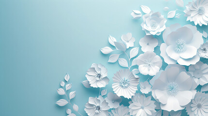 Fototapeta na wymiar Mothers day concept white flowers in made of paper