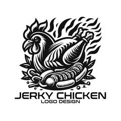 Jerky Chicken Vector Logo design