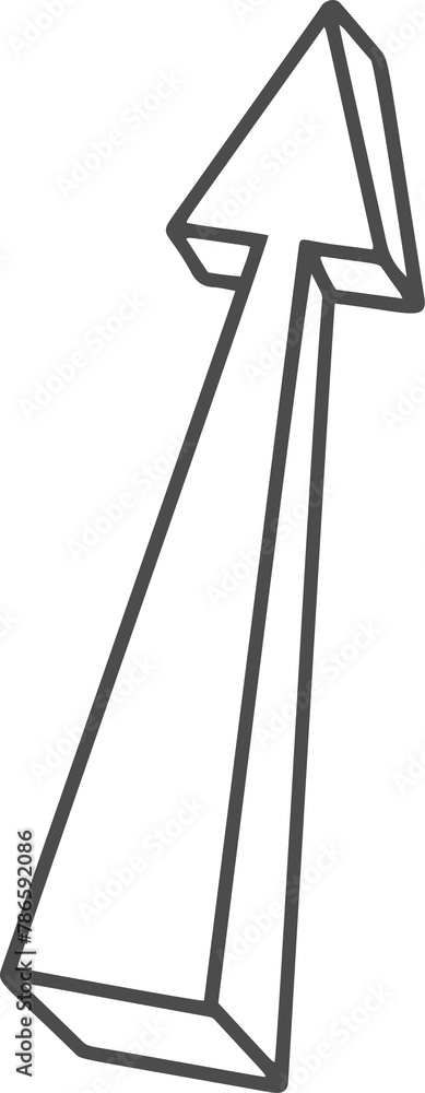 Aufkleber hand drawn doodle arrow. pencil line sketch. curve design element. outline sign of cursor. graphic v