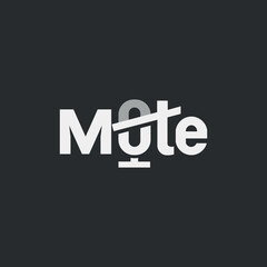 Vector mute text logo design