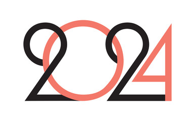 Vector drawing. Numbers of the new year 2024