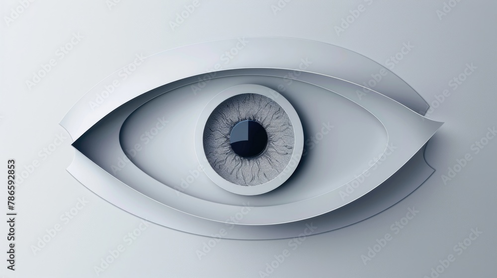 Poster detailed close up of an eye on a wall, suitable for various concepts and designs