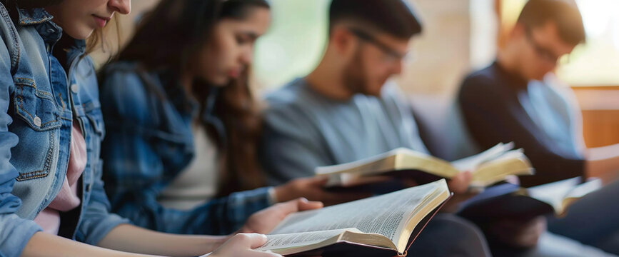 Group of Friends Studying The Bible Together
