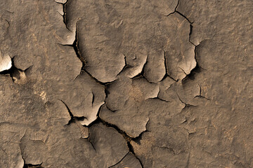 Dry cracked earth texture. Abstract background for design with copy space.