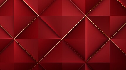 Solid ruby red background with a pattern of gold geometric shapes