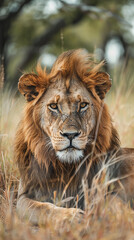 Fototapeta premium leão africa 