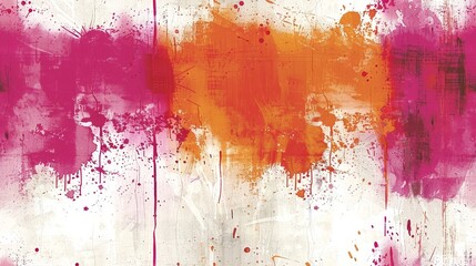   A canvas featuring an orange and pink splatter effect on its sides against a pristine white background