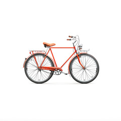 Fototapeta na wymiar Orange Bicycle Against White Background. Generative AI