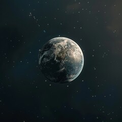 Outer Space Exploration: 3D Render of Earth in Three Dimensions