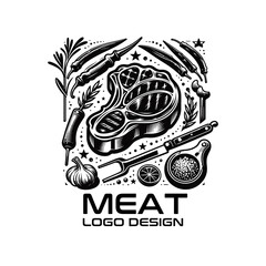 Meat Vector Logo Design