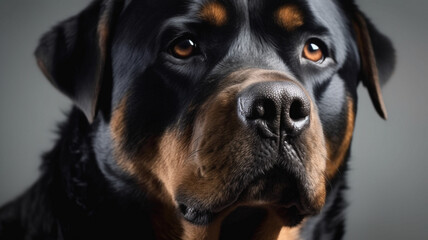 Obraz premium Dog, Puppy, Rottweiler Breed, on a White Background