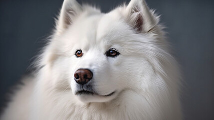 Fototapeta premium Dog, Puppy, Samoyed Breed, on a White Background