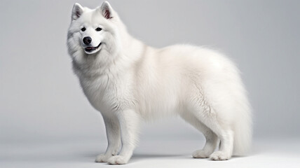 Dog, Puppy, Samoyed Breed, on a White Background