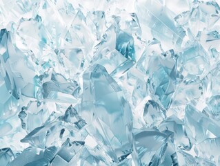 Jagged Ice Shards Against Pure Blue Canvas: Abstract Winter Artistic Photography