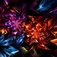Polygonale, fraktale, geometrisch dynamische Abstraktion 6. © nitroziklop7