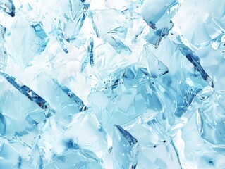Jagged Ice Shards Sparkling AgainstPure Blue Canvas.