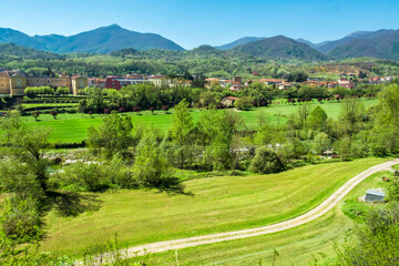 sunny countryside in Lunigiana, Tuscany region, Italy