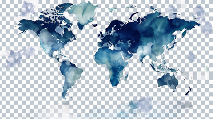 Naklejka premium map of world on transparent background