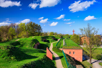 Beautiful scenery of the Gradowa hill in Gdansk at spring, Poland