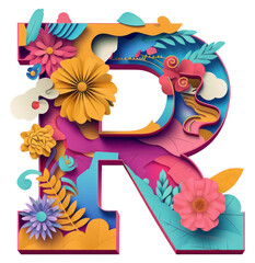 PNG Letter R alphabet font art