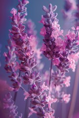 Obraz premium A close up shot of purple flowers. Suitable for nature backgrounds