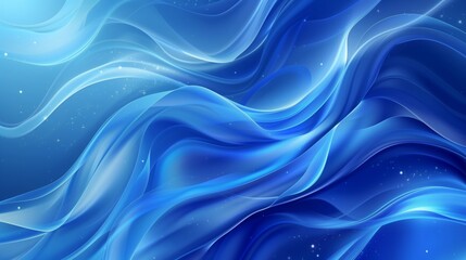 Blue waves sparkling stars abstract background wallpaper fluid backdrop - obrazy, fototapety, plakaty
