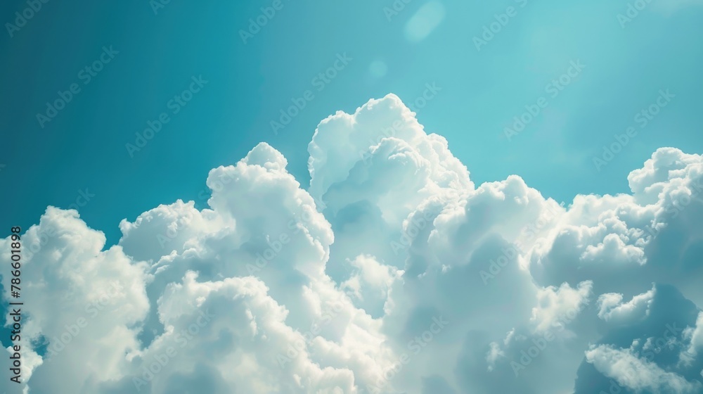 Canvas Prints A plane soaring through fluffy clouds, suitable for travel and aviation concepts