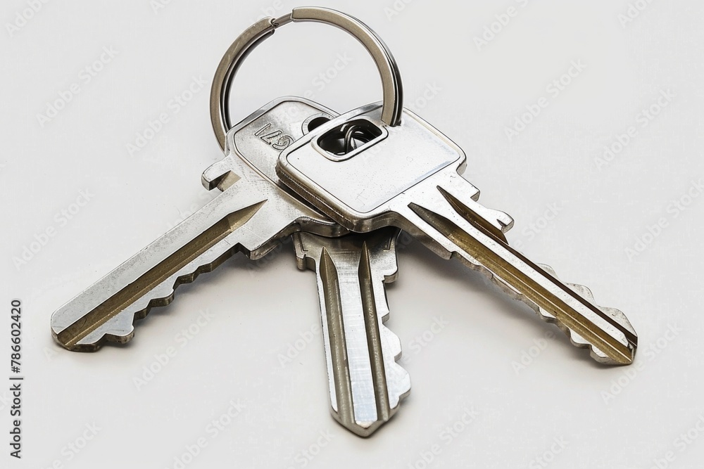 Poster A bunch of keys stacked on top of each other. Perfect for locksmith or security concepts