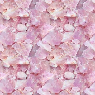 Abstraction, texture of natural rose quartz stones. Seamless background.