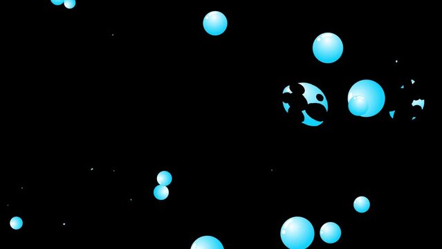 アニメ調の泡が弾けるループ映像