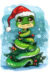 Snake Christmas. New Year 2025