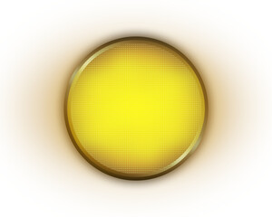 yellow color spotlight frontal view realistic illustration on transparent background