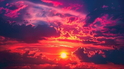 Fototapeta premium Beautiful sunset scene, suitable for various projects