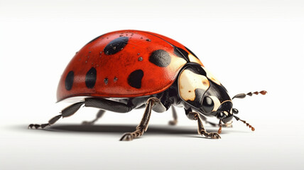 Fototapeta premium Ladybug Beetle, Ladybug Beetles, Insects, on a White Background