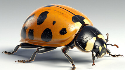 Ladybug Beetle, Ladybug Beetles, Insects, on a White Background - obrazy, fototapety, plakaty