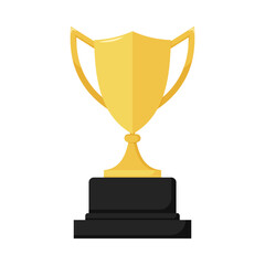 Flat illustration of victory trophy on isolated background