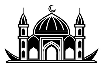 Simple minimalistic Islamic outline vector 