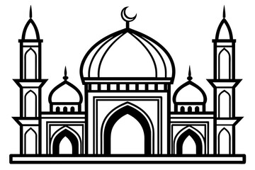 Simple minimalistic Islamic outline vector 