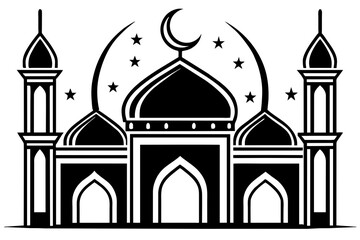 Simple minimalistic Islamic outline vector 