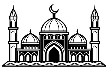 Simple minimalistic Islamic outline vector 